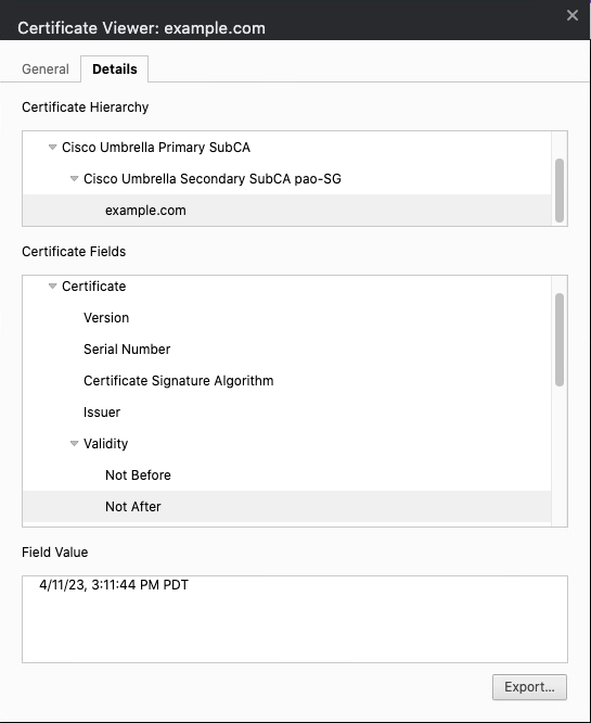 Certificate Viewer showing Not After.