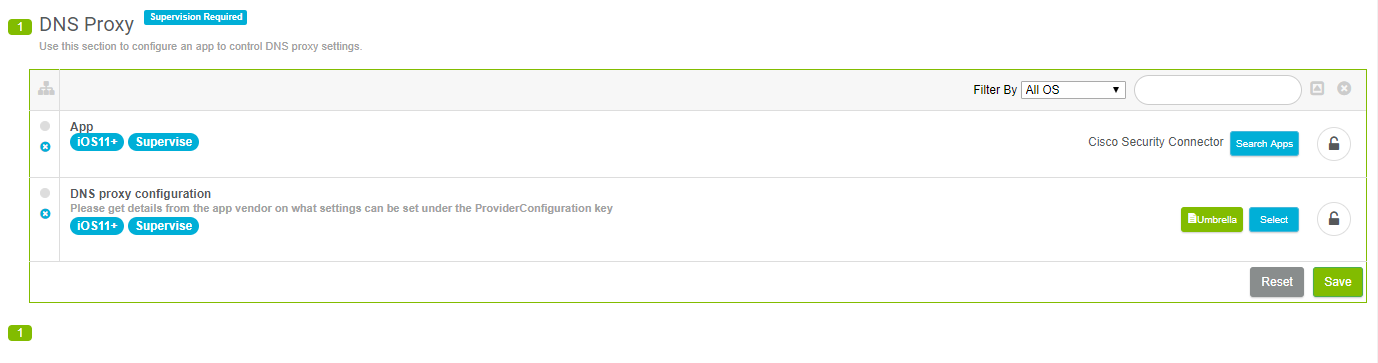 DNS proxy configuration with mobileconfig file.