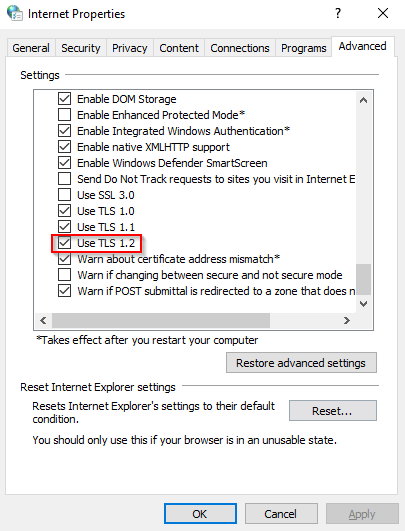 test tls 1.2 in .net framework