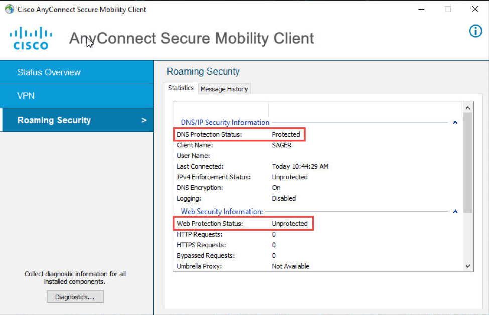 Cisco Anyconnect Client 4 8 Reports Web Protection As Unprotected Cisco Umbrella